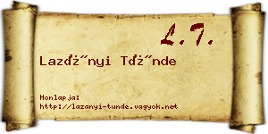 Lazányi Tünde névjegykártya